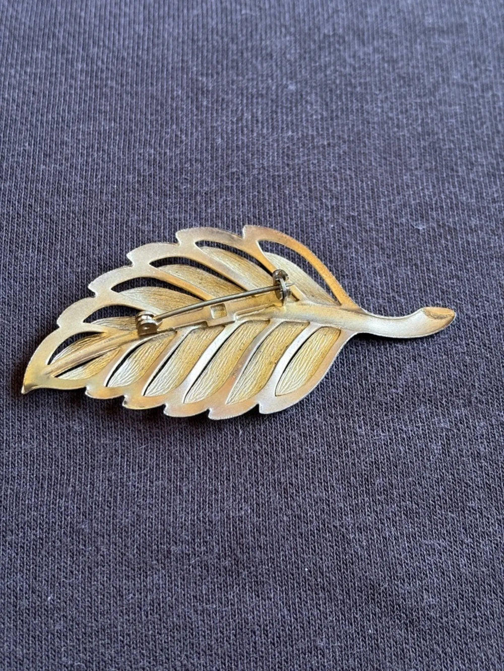 Gold Leaf Brooch - Vintage Leaf Pin